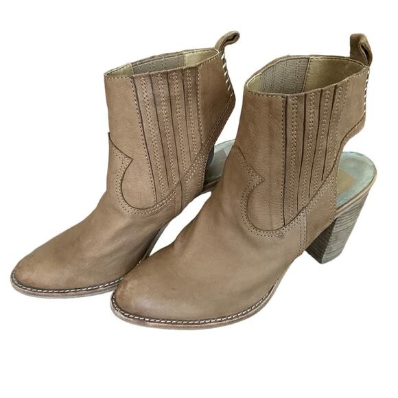 DOLCE VITA Jasper Brown Leather Western Ankle Booties Boots size 8 - Picture 2 of 12
